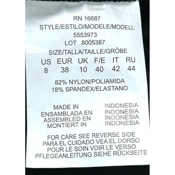 Swim Solutions Feather Bloom Black White Triple Tier One Piece Swimsuit Sz 8 - Picture 11 of 12